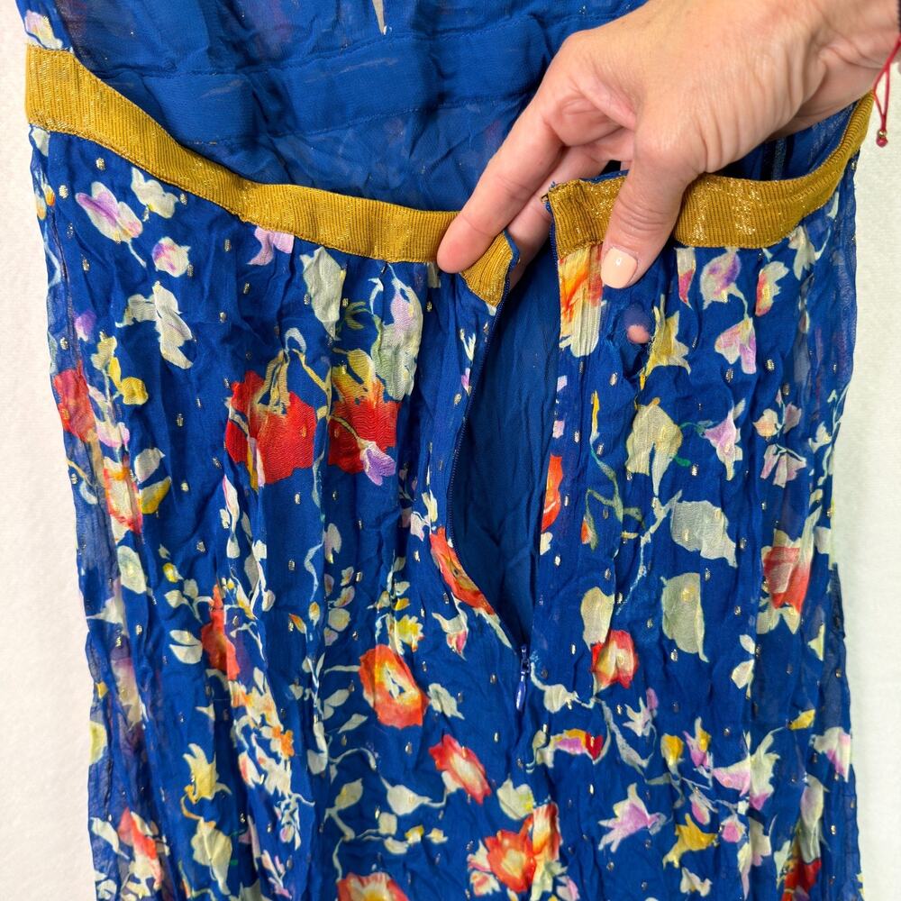 Rixo Charlotte Maxi Dress Blue Floral Size S - Picture 11 of 11